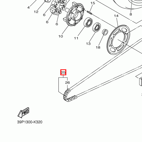 Kette (DID 525V10-121LL)