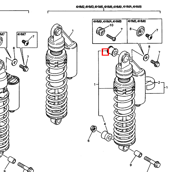 Buchse, Hinterradstoßdämpfer