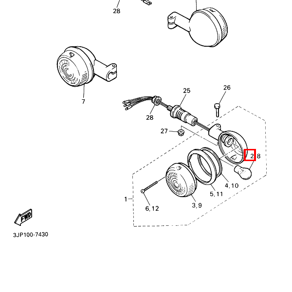 Glühlampe, Blinker (12V-23/8W)