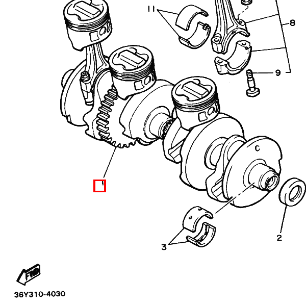 Kurbelwelle (36Y-11411-01-00)