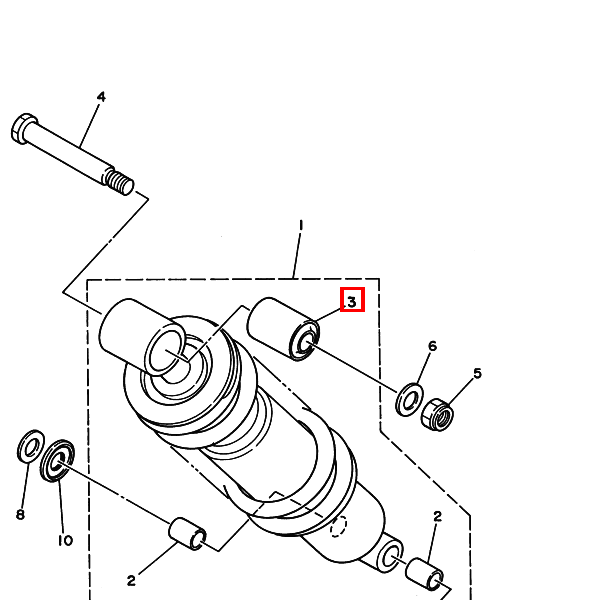 Buchse Hinterradstoßdämpfer