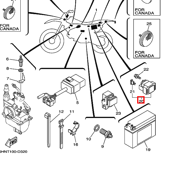 Anlassrelais Komplett (RC19-028)