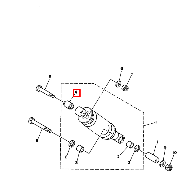 Buchse, Hinterradstoßdämpfer