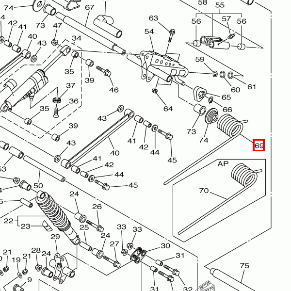 Feder, hinten 1 (K=1500NMM/Grad)