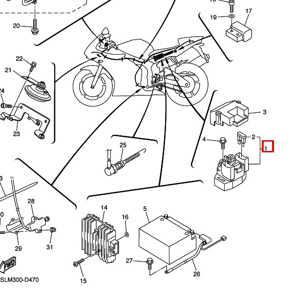 Starterrelais Komplett (RC19-040)