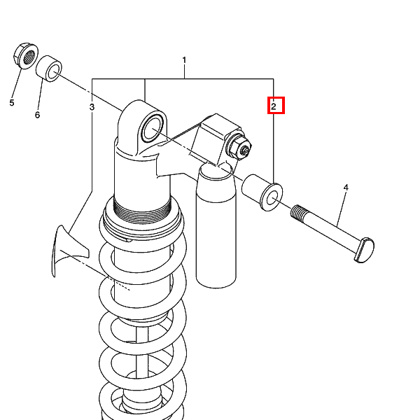 Buchse, Hinterradstoßdämpfer