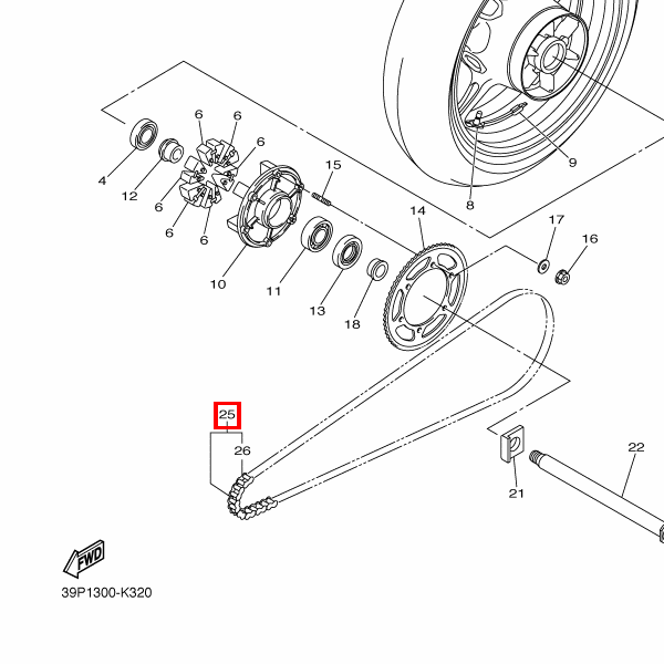 Kette (DID 525V10-121LL)