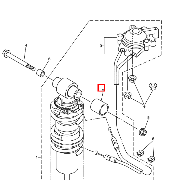 Buchse, Hinterradstoßdämpfer