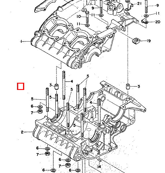 Stehbolzen, Kurbelgehäuse 2