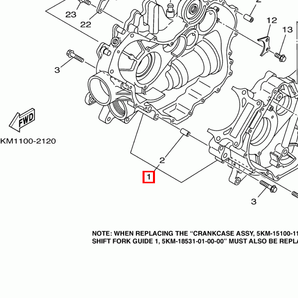 Kurbelgehäuse Komplett vor AM03Y-036991