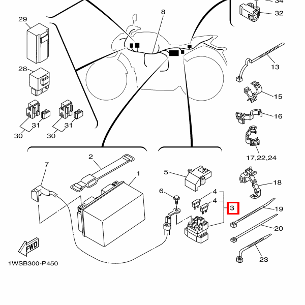 Anlassrelais komplett (RC19-089B)