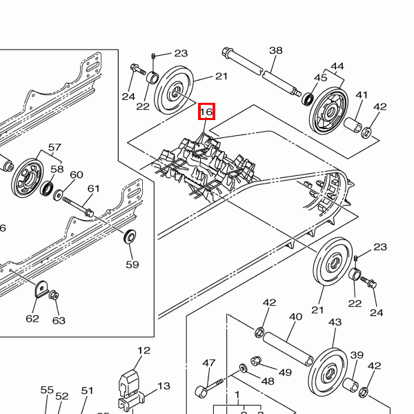 Schiene komplett 16X162X2.2
