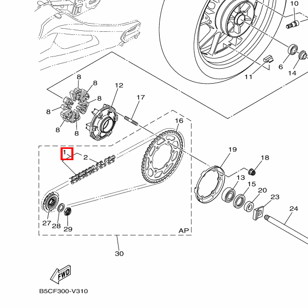 Ketteneinstellungs-Set (DID525V11-118)