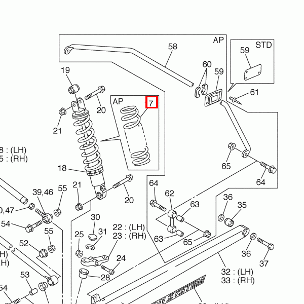 Feder, Stoßdämpfer (K=15-23-30N/MM) AP