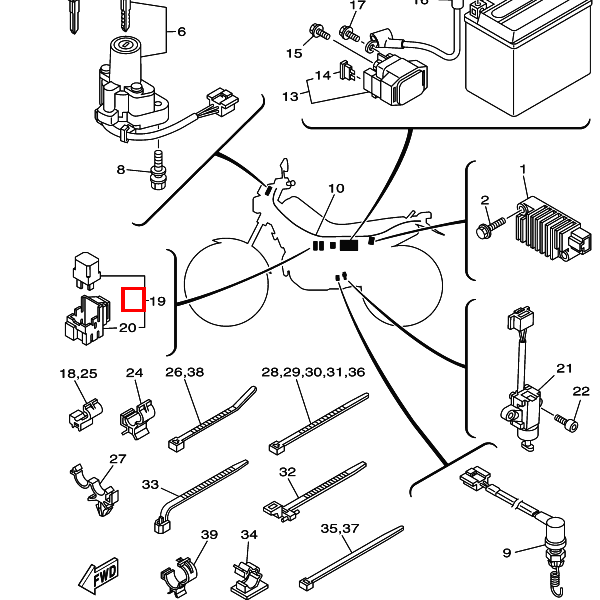Relais komplett (5JJ-20)