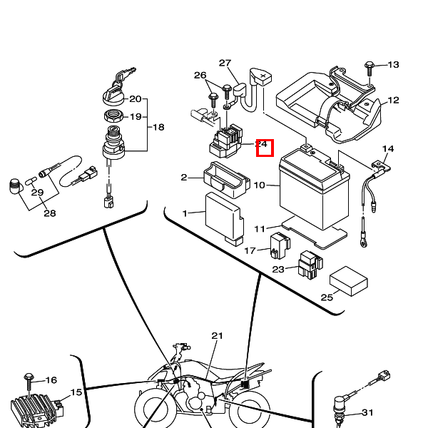 Anlassrelais komplett (RC19-077A)