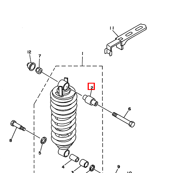 Buchse, Hinterradstoßdämpfer