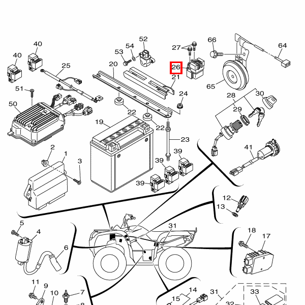 Anlassrelais komplett (RC19-090A)
