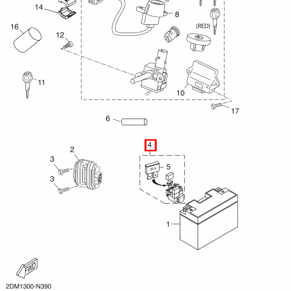 Anlassrelais komplett (RC19-015)