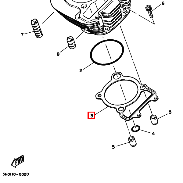 Dichtung, Zylinder (5N0-11351-00)