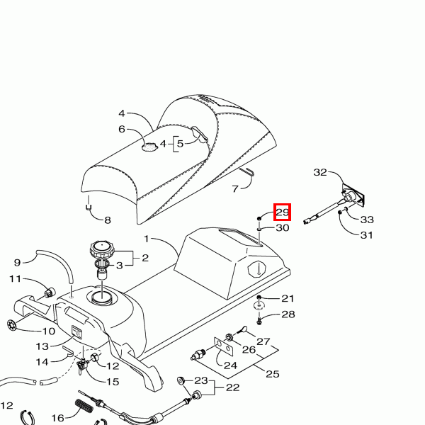 Mutter 1/4-20 Nylon-Kappe