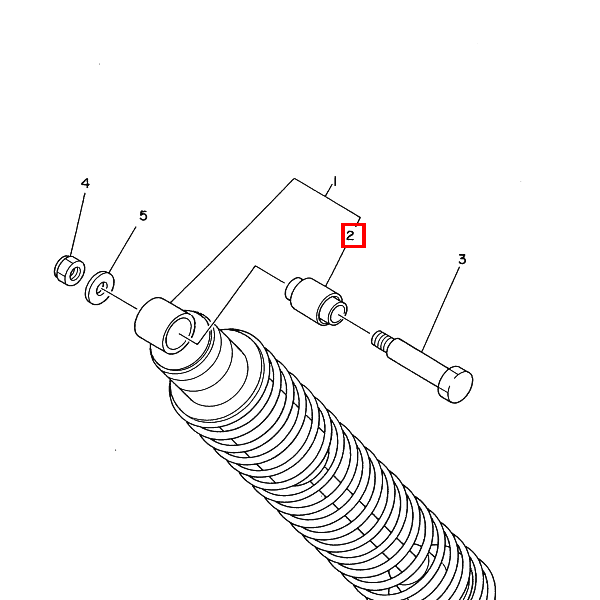 Buchse, Hinterradstoßdämpfer
