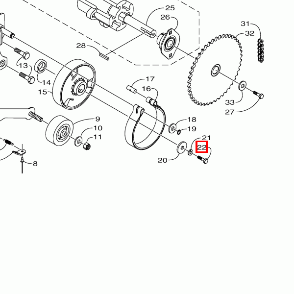 Schraube, Kappe-HH 5/16-24