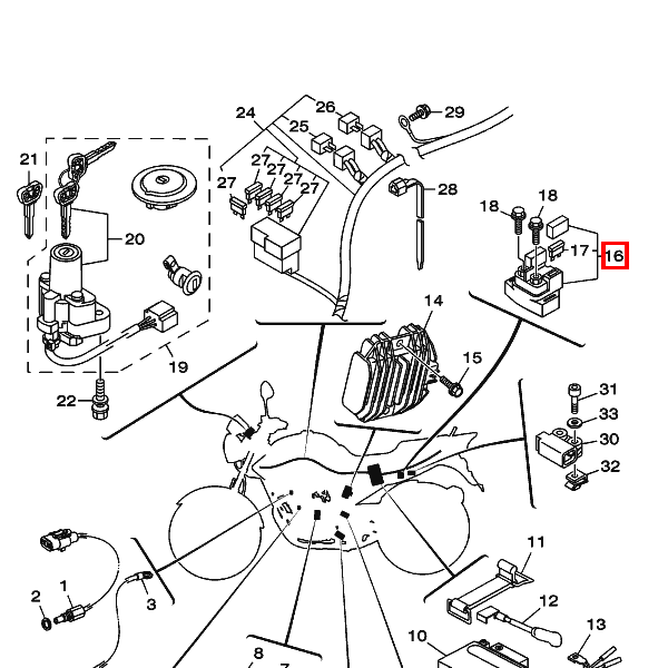 Anlassrelais Komplett (RC19-026)