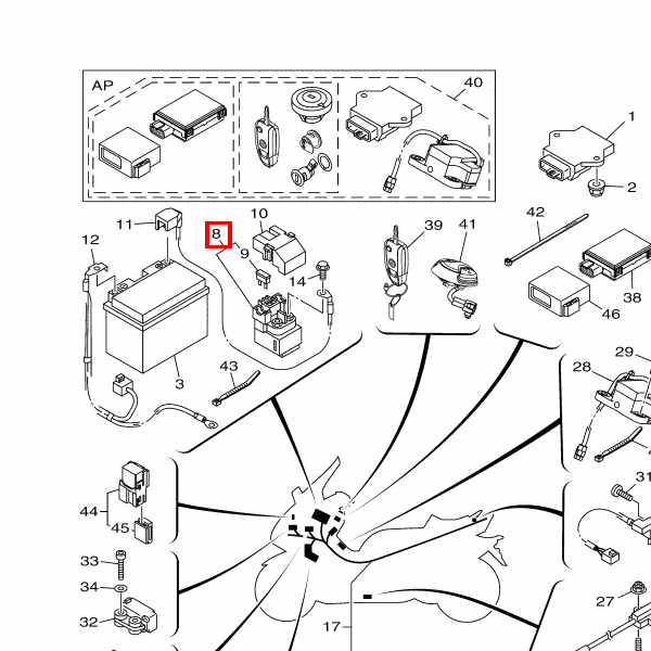 Anlassrelais Komplett (RC19-101A)