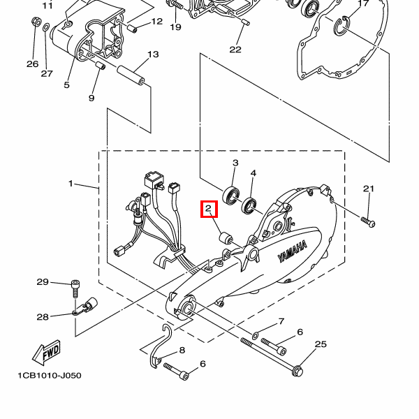 Buchse, Hinterradstoßdämpfer